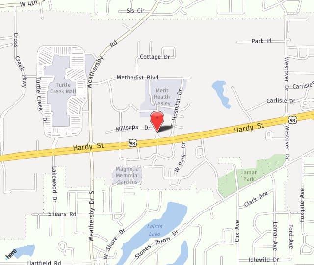 Location Map: 100 West Hospital Drive Hattiesburg, MS 39402