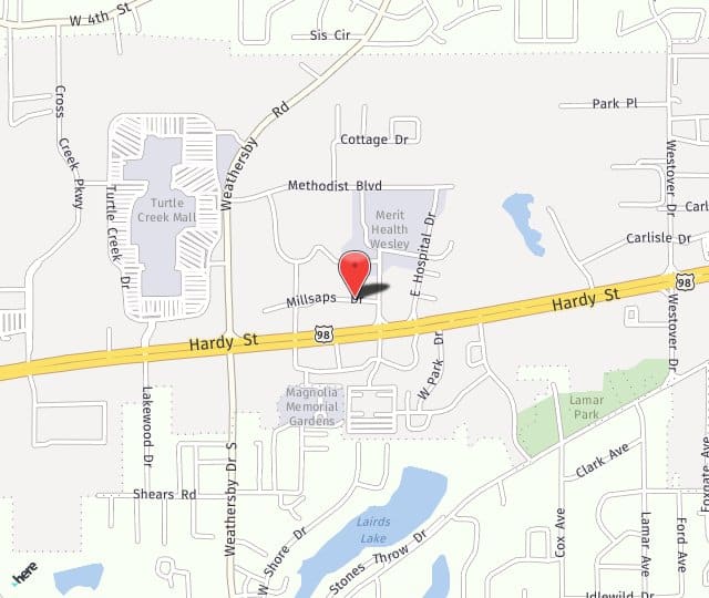 Location Map: 103 Millsaps Drive Hattiesburg, MS 39402