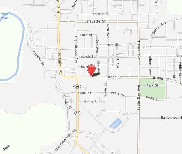 Location Map: 426 Broad Street Columbia, MS 39429
