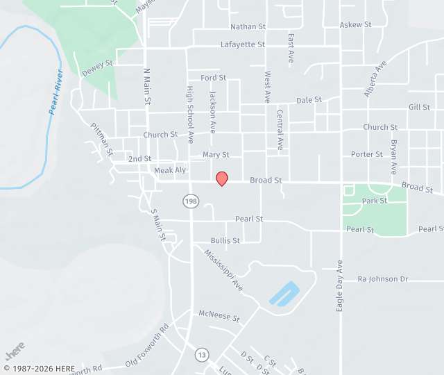 Location Map: 426 Broad Street Columbia, MS 39429