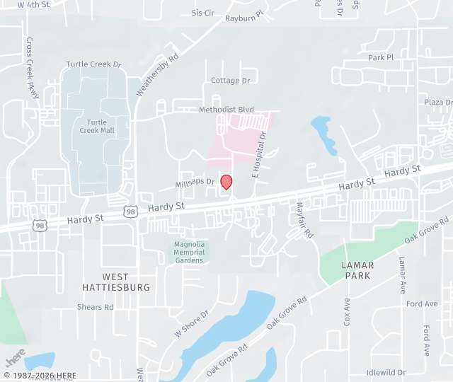 Location Map: 100 West Hospital Drive Hattiesburg, MS 39402